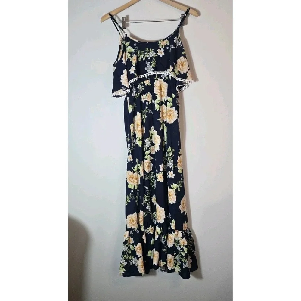 NWT Cupshe Womens Floral Flowy Maxi Dress Small Feminine Coastal Vacation Boho - Picture 9 of 10